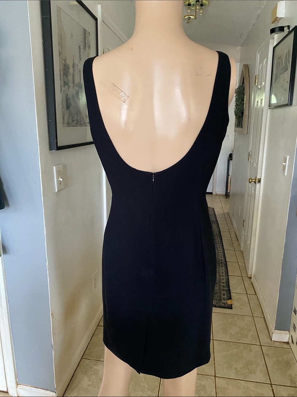 Classic Black Scoop Neck and low back classic Mini Dress